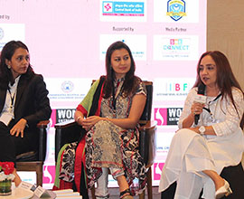 Ms. Khushnuma Khan - Advocate & Solicitor, K K Associates addressing the delegates on Secret of Success in Life and Business during the panel discussion 